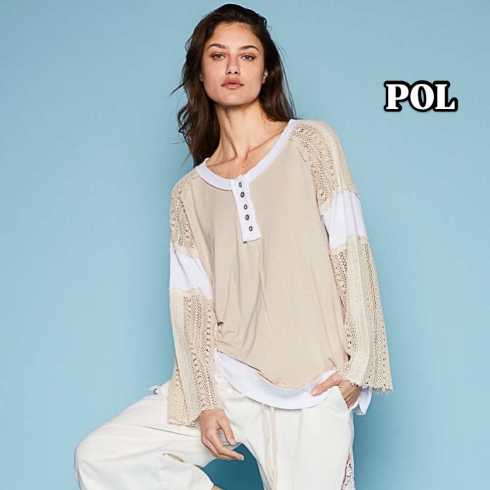 POL crochet mix top